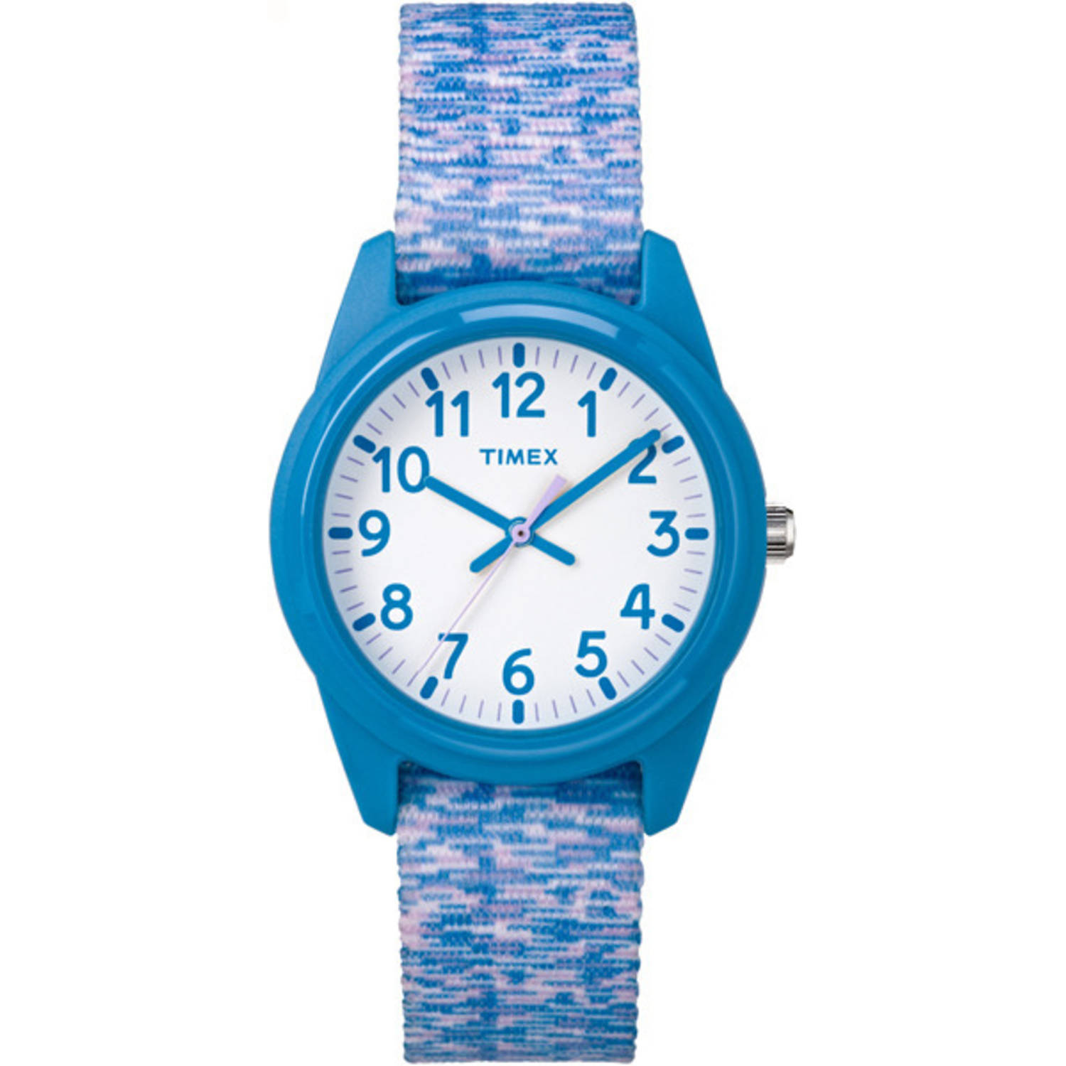 Girls Time Machines Blue/Purple/White Sport Watch, Elastic Fabric Strap