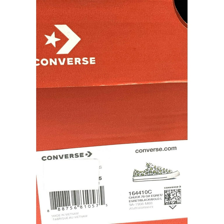 Converse CHUCK 70 OX EGRET Black Leopard Print Low Sneakers 164410C
