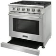 thumbnail image 3 of KOSTCH 30-in 5 Burners 4.55-Cu ft Convection Oven 110V Freestanding Natural Gas Range in Stainless Steel, 3 of 7