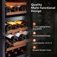 thumbnail image 5 of Ca'Lefort 15 Inch Wine Cooler Refrigerator, 28 Bottle Dual Zone Wine Fridge with Reversible Tempered Glass Door,Built in or Freestanding, 5 of 12