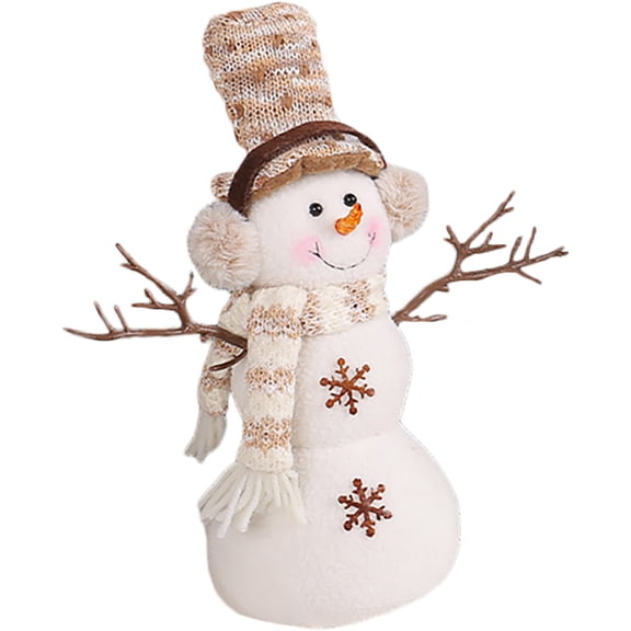 PAMINGONO Xmas 1 Set Snowman Shaped Plush Doll In Multi Color For Family Gatherings And Parties