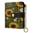thumbnail image 2 of Small Wallet For Women Bifold Leather Pocket Coin Credit Card Holder With RFID Blocking Sunflower Daises Pattern, 2 of 6