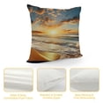 thumbnail image 4 of Creowell Sunset Waves Fashion Style Dirt-Resistant Throw Pillow Covers for Couch Sofa Bed Living Room Bedroom Pillow Case Summer High-Quality 1PC 24x24in, 4 of 5