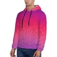 thumbnail image 3 of Pofeuu Light Purple Glitter Print Mens Casual Hooded Collar Drawstring Hoodies Pullover Sweatshirts Casual Long Sleeve Shirts-3X-Large, 3 of 7