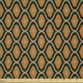 thumbnail image 2 of Ambesonne Vintage Fabric by the Yard Microfiber, Diamond Shapes Wavy Lines, 5 Yards, Pale Vermilion Peach, 2 of 2