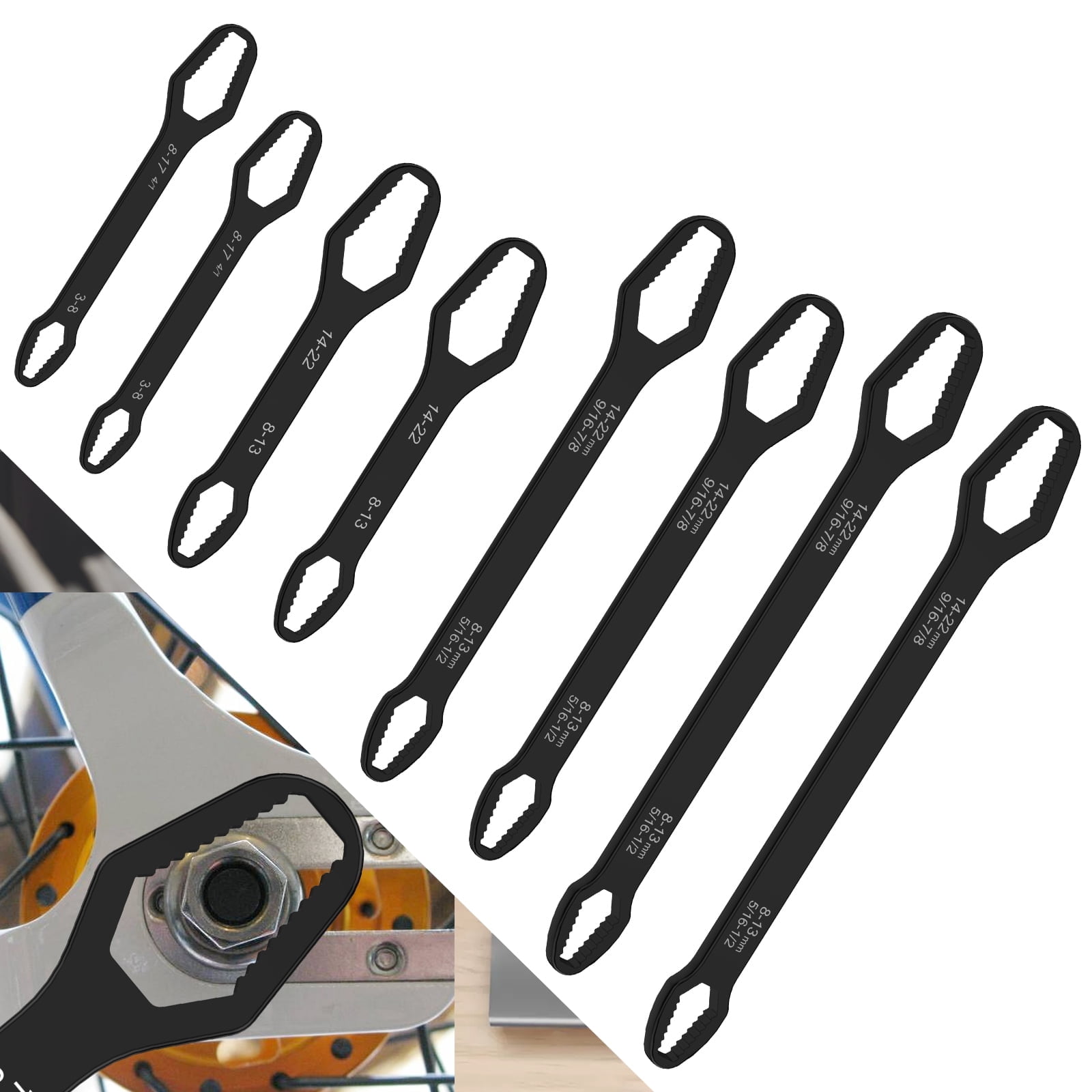 AEVXKHI 8PCS Universal Torx Wrench, 3mm-22mm Adjusting Torque Wrench, Double-Head Self-Tightening Car Torx Wrench, Multi-functional All-in-One Wrenches for Home, Car Repair, Plumbing, Mechanical