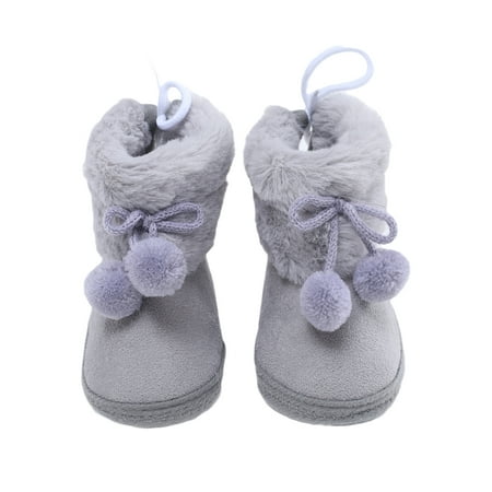 

Infant Baby Girls Boots Winter Warm Soft Sole Fluffy Cute Non Slip Shoes Casual Walking Warm Sneakers