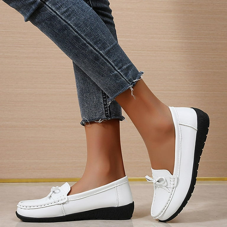 Ballet Flats Outfit White Casual Flats White Casual Shoes For