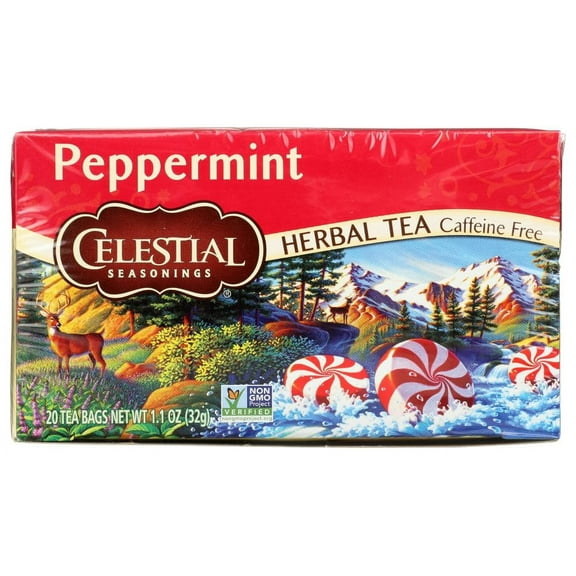 Celestial Seasonings Herbal Tea OIF8 - Peppermint - Caffeine Free - 20 Count (Pack of 6)