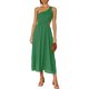 thumbnail image 1 of SAYOO vestidos largos acampanados para mujer 2022, verano sin mangas de un hombro fruncido Color sólido recorte de una pieza SAYOO casual, 1 of 6