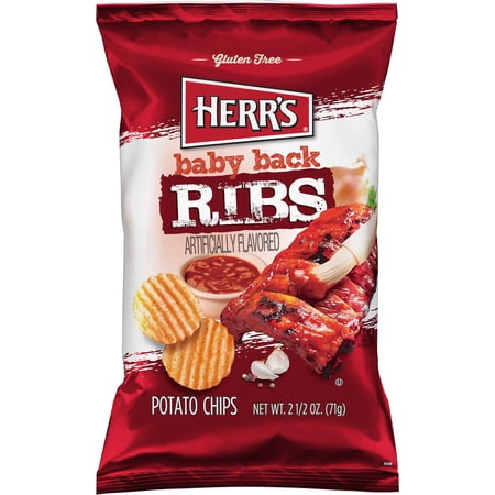 Herr's Baby Back Ribs Ripple Potato Chips - 2.5oz