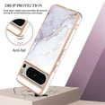 thumbnail image 2 of SaniMore for Google Pixel 8 Pro 6.7" 2023 Case with Wireless Charging Shockproof TPU Backplane Glitter Marble Pattern Fashion Design Anti-drop Anti-fingerprint Skin-feel Cover, White, 2 of 12