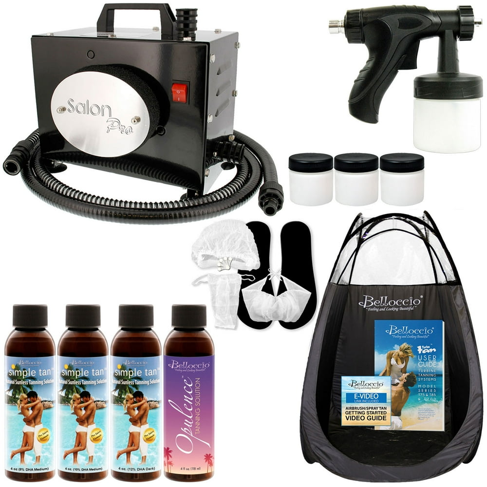 SALON PRO Sunless Airbrush SPRAY TANNING KIT Machine 4 Simple Tan