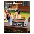 thumbnail image 2 of Hot Dog Roller 12 Capacity - Stainless Steel Roller Grill - 750W Electric Hot Dog Cooker with Temp Control & Drip Tray - Commercial/Home Use, 2 of 8