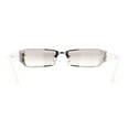thumbnail image 4 of 90s Classic Narrow Rectangle Designer Rimless Luxury Fashion Sunglasses Silver White - Clear Mirror, 4 of 4