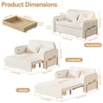 thumbnail image 6 of 3-In-1 Convertible Sofa Bed, Boucle Loveseat Sleeper Sofa with Put Out Bed And Drawer, Sofa Bed Couch with Side Pockets, 2 Pillows, USB Ports And Gold Metal Legs, Hide A Bed Couches for Living Room, 6 of 11