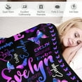 thumbnail image 4 of Flannel Blanket with Vibrant Butterfly Print Personalized Gift for Friends Cozy Throw for Home Office or Outdoor Use All Season Comfort Hypoallergenic Machine Washable Personalized Blanket, 4 of 5
