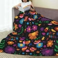 thumbnail image 6 of Zufioo Colorful Floral2 Fleece Blanket Queen Size,Plush Bed Blanket,Ultra Soft Throw Blanket,Plush Fuzzy Cozy Blanket Perfect for Bed,Couch-50"x40", 6 of 7