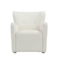 thumbnail image 2 of Molly 33 Inch Lounge Chair- White Boucle Fabric- Wing Back Design- Wood, 2 of 6