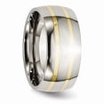 thumbnail image 4 of Titanium Yellow Inlay 10mm Polished Wedding Band - Size 12, 4 of 5