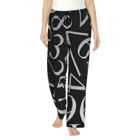 Rateoe Numbers Pattern Women’s Ultra-Soft Comfy Pajama Lounge Pants Sleepwear,Comfortable Lounge Wear,lightweight Pajamas, Casual Home Wear-Small