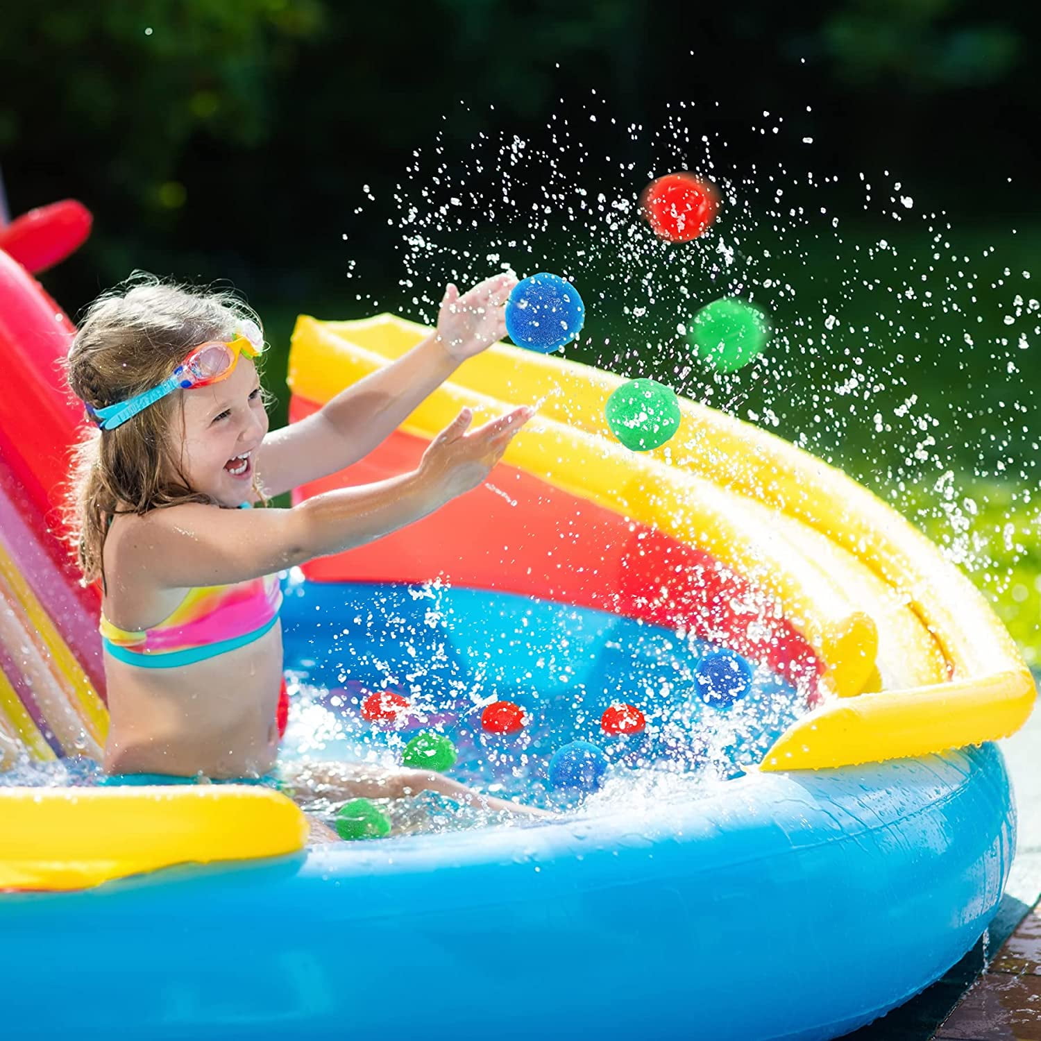 New in 2022! Cumka Reusable Water Balloons, 50PCS Water Bomb Splash Balls for Kids Outside