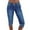 Blue, variant on Women's Slim-Fit Denim Capri Pants, Casual Summer Cropped Jeans with Stretchy Fabric & Lightweight Comfort Design,Blue L