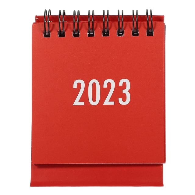 Shisuyan July 2022 to December 2023 Desk Calendar Red Paper Calendar Set for Home