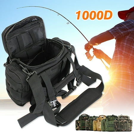 Fishing Tackle Waist Bag Reel Lure Gear Storage Shoulder Bag Holder, Waterproof 1000D Oxford Fabric (Only
