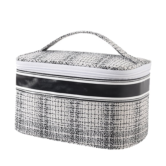 Bewildely Bolsa de almacenamiento Bolsas simples Zip Sólido Ligero Paquete portátil Cosméticos Pastas de Cepillo de Negocios Mujeres Almacenamiento y organización del hogar Blanco Bewildely HA077083-02