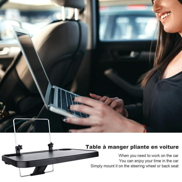 Wheel Tray Double Sided Bamboo Car Laptop Steering Wheel Desk  Multifunctional Car Food Trays Car Table Steering Wheel Tray for Eating,  Tablet, iPad or Notebook Travel Car Accessories