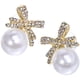 thumbnail image 4 of GOOHOCHY 1 par de pendientes de lazo de perlas, pendientes de perlas, pendientes colgantes de perlas, pendientes de tuerca para mujer, 4 of 7