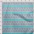 thumbnail image 3 of oneOone Cotton Poplin Fabric Chevron Ikat Printed Fabric 1 Yard 42 Inch Wide, 3 of 4