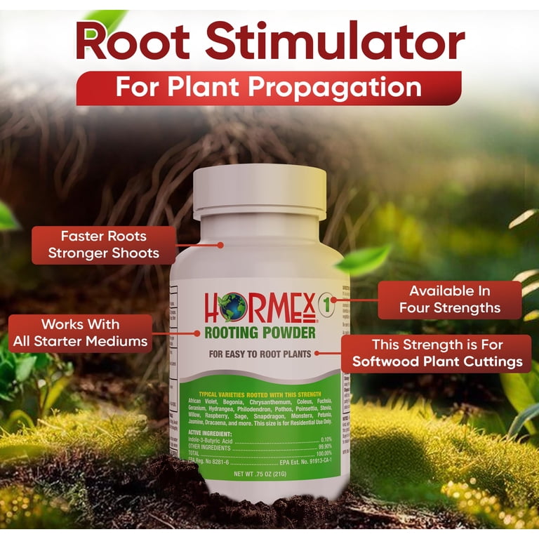 Hormex Rooting Powder for Softwood Cuttings, Root Hormone with 0.1% IBA,  21g - Walmart.com