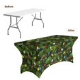 thumbnail image 4 of TSOVTHRID Christmas Light Pine Tree Print Stretch Tablecloth, Washable Table Cloths Rectangular Tables, Wrinkle Resistant Polyester Fitted Table Cover for Wedding, Party, Event Christmas Decor, 4 of 7