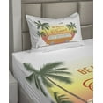 thumbnail image 2 of Surf Sheet Set, Retro Van Palms Camping Relax Hippie Travel Be Happy Free 60s Theme Sports, Fitted and Flat Sheet with Pillowcase Bedding Accent 3 Piece Set, Twin, Orange Green Yellow, by Ambesonne, 2 of 4