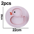 thumbnail image 2 of Platos de silicona divididos para bebés pequeños, platos de succión antideslizantes portátiles para niños, bebés y niños, sin BPA, 2 of 5