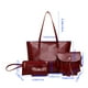 thumbnail image 3 of Conjunto de bolsos de mujer | Bolso de estilo retro bandolera bandolera con billetera | Poliuretano de gran capacidad | Juego de 4 piezas | Regalo duradero de moda | 16.9x10.2x5.1in Negro Gris Rojo, 3 of 8