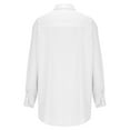 thumbnail image 4 of Besolor Button down Shirt for Women Lapel Long Sleeve Oversized Work Office Blouse Casual Solid Color Fall Tops, 4 of 7