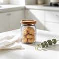 thumbnail image 5 of Vintage Glass Jars With Wooden Lids, Airtight Food Storage Containers, Kitchen Canisters For Sugar, Coffee, Tea, Spice, Flour, Candy Cookie, Pasta, Cereal, Cute Decorative Jars, 5 of 6
