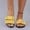 #0062-Yellow, variant on Xucatan Women's Flat Sandals, Casual Two Strap Slide with Color Block Weave, Non Slip Sole Outdoor Indoor Footwear, Versatile Spring Summer Design for Daily Use Gift