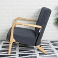 thumbnail image 3 of Wood Arm Chair Cover Elastic Polyester Spandex Jacquard Chair Cover Accessory stylish decor Dark Grey, 3 of 9