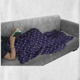 thumbnail image 5 of Geometric Soft Flannel Fleece Throw Blanket, Retro Style 80's Continuous Rhombus Inspired Layout Diamond Shapes, Cozy Plush for Indoor and Outdoor Use, 50" x 70", Indigo and Multicolor, by Ambesonne, 5 of 5