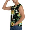 thumbnail image 3 of Bixox Men's Sunflower Skull Printed Shirt Sleeveless Fitness Tank Top-XX-Large, 3 of 7