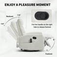 thumbnail image 6 of Leumius Manual Recliner Chair with Massage and Heat for Adult,360° Swivel Rocker Chair with Ergonomic High Backrest,Glider Recliner Nursery Chair with Side Pockets for Living Room,White PU, 6 of 7