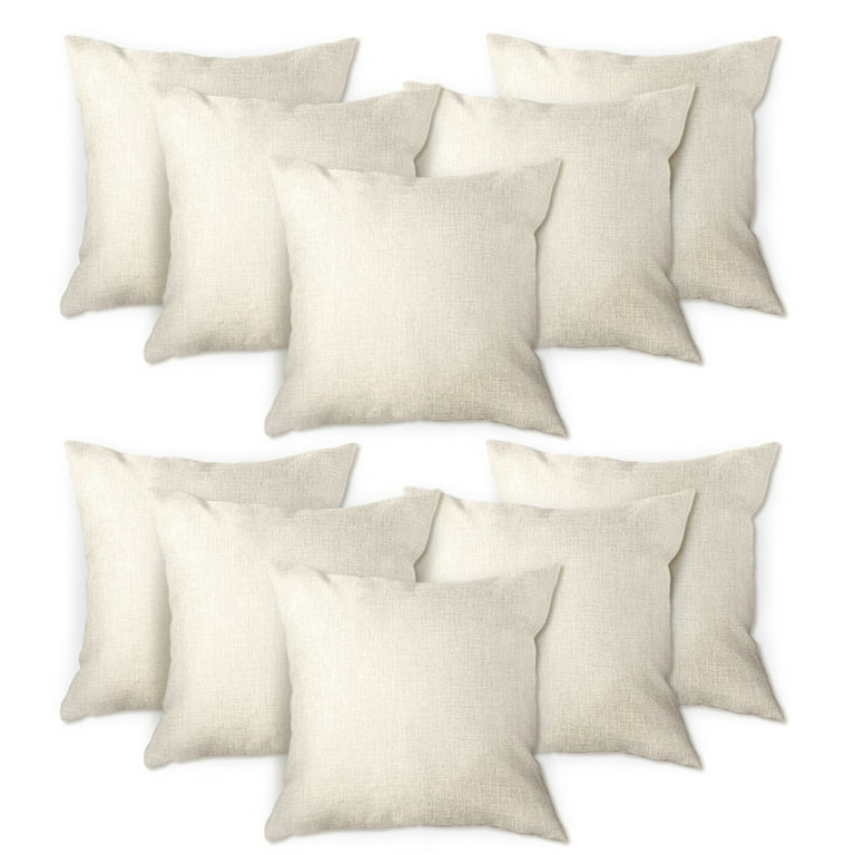 10Pcs White Sublimation Blank Pillow Case Throw Cushion Cover 18 x 18  Decor