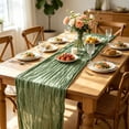 thumbnail image 6 of Table Runner Voile Pleated Wrinkle Gauze Sheer Bohemian Table Flag for Wedding Party Dessert Table Home Decor 35x71 Inches Multicolor by Xuniizn, 6 of 7