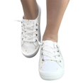 thumbnail image 5 of Women Daisy Floral Print Canvas Sneakers, Lightweight Breathable Lace Up Walking Flats Non Slip Rubber Sole Casual Daily Shoes, 5 of 7