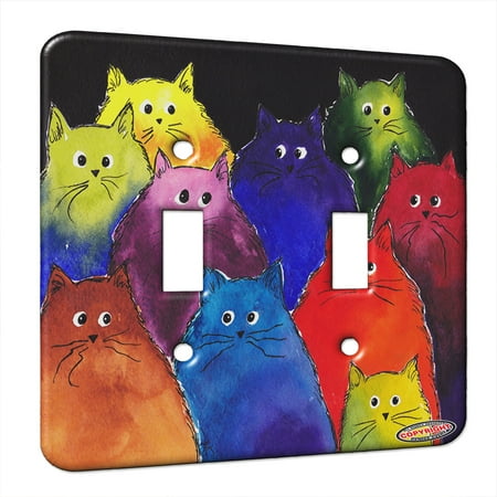 Kuzmark Double Gang Switch Wall Plate Very Colorful Two Toned