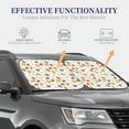 thumbnail image 4 of Wukai Floral Strawberr Print Windshield Sun Shade, Car Front Window Shades Sunshade Cover Sun Visor Shield Block Automotive Interior Protector Blocks UV Rays-Large, 4 of 6